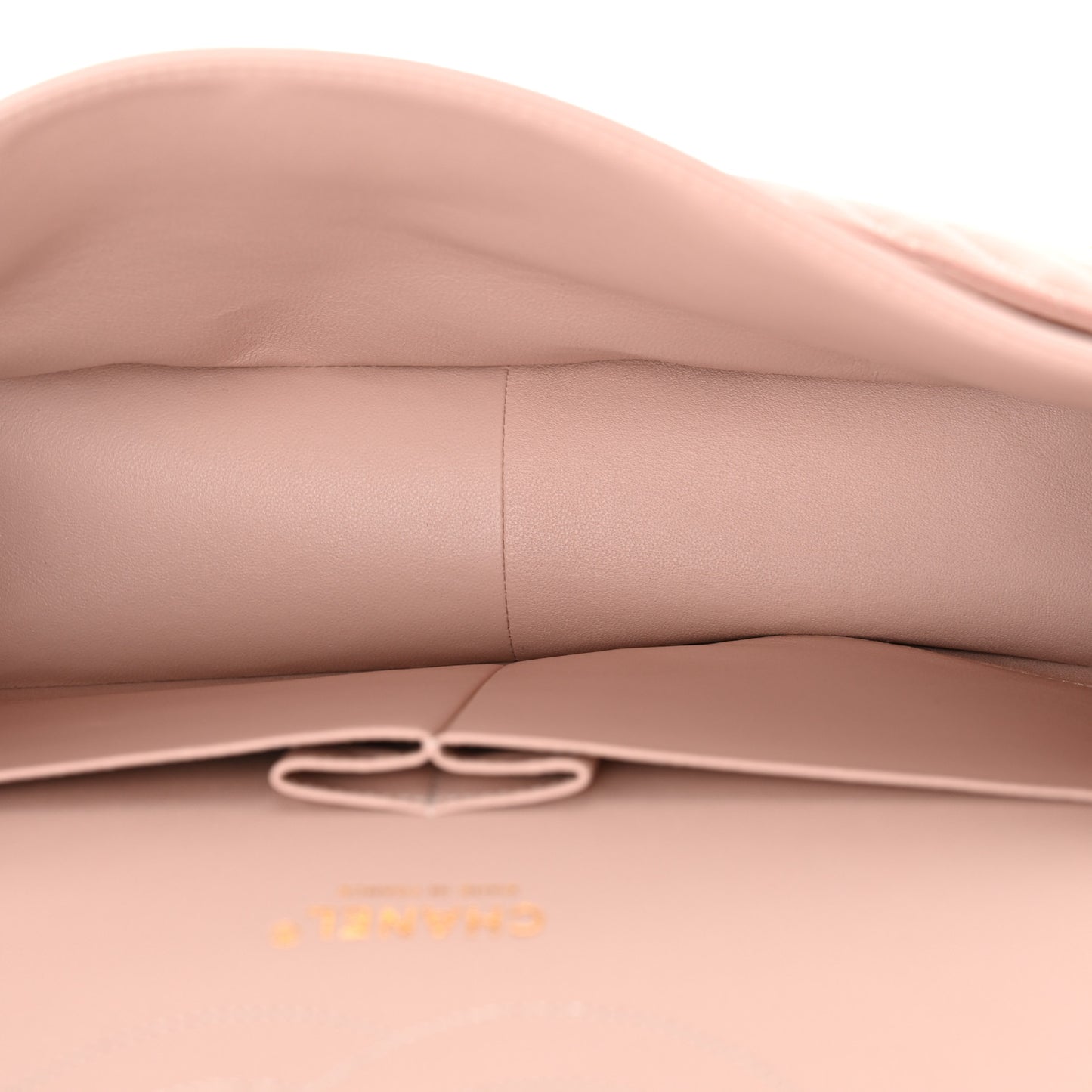 Calfskin Chevron Quilted Jumbo Double Flap Light Pink