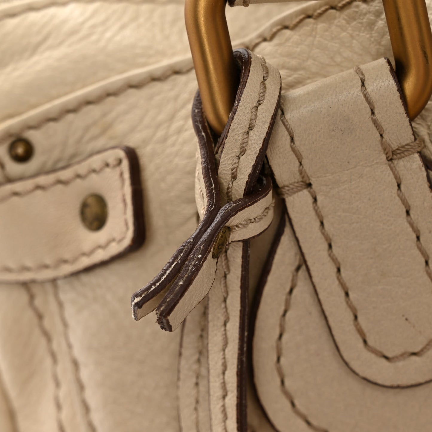 Calfskin Medium Paddington Satchel Ivory