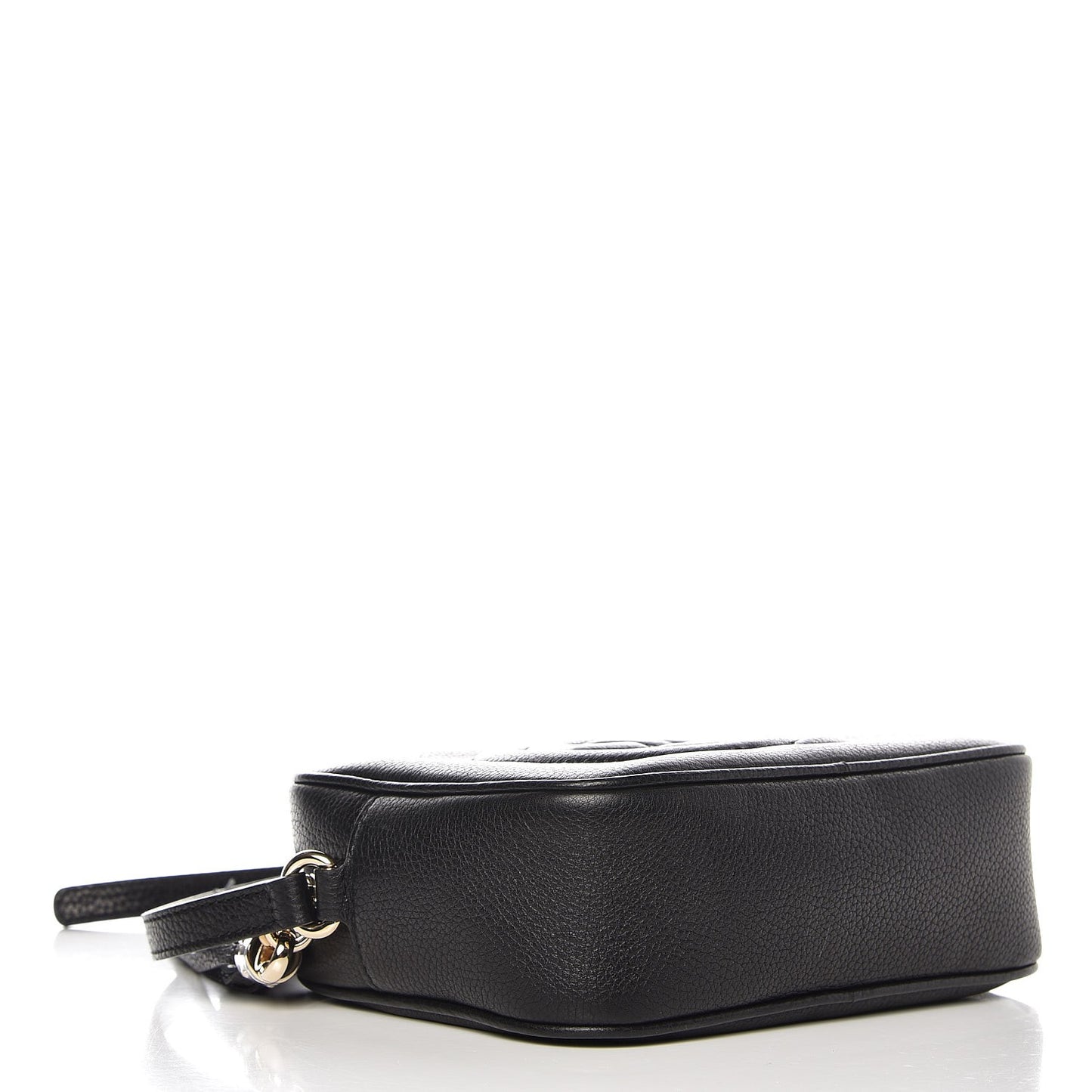 Pebbled Calfskin Small Soho Disco Bag Black