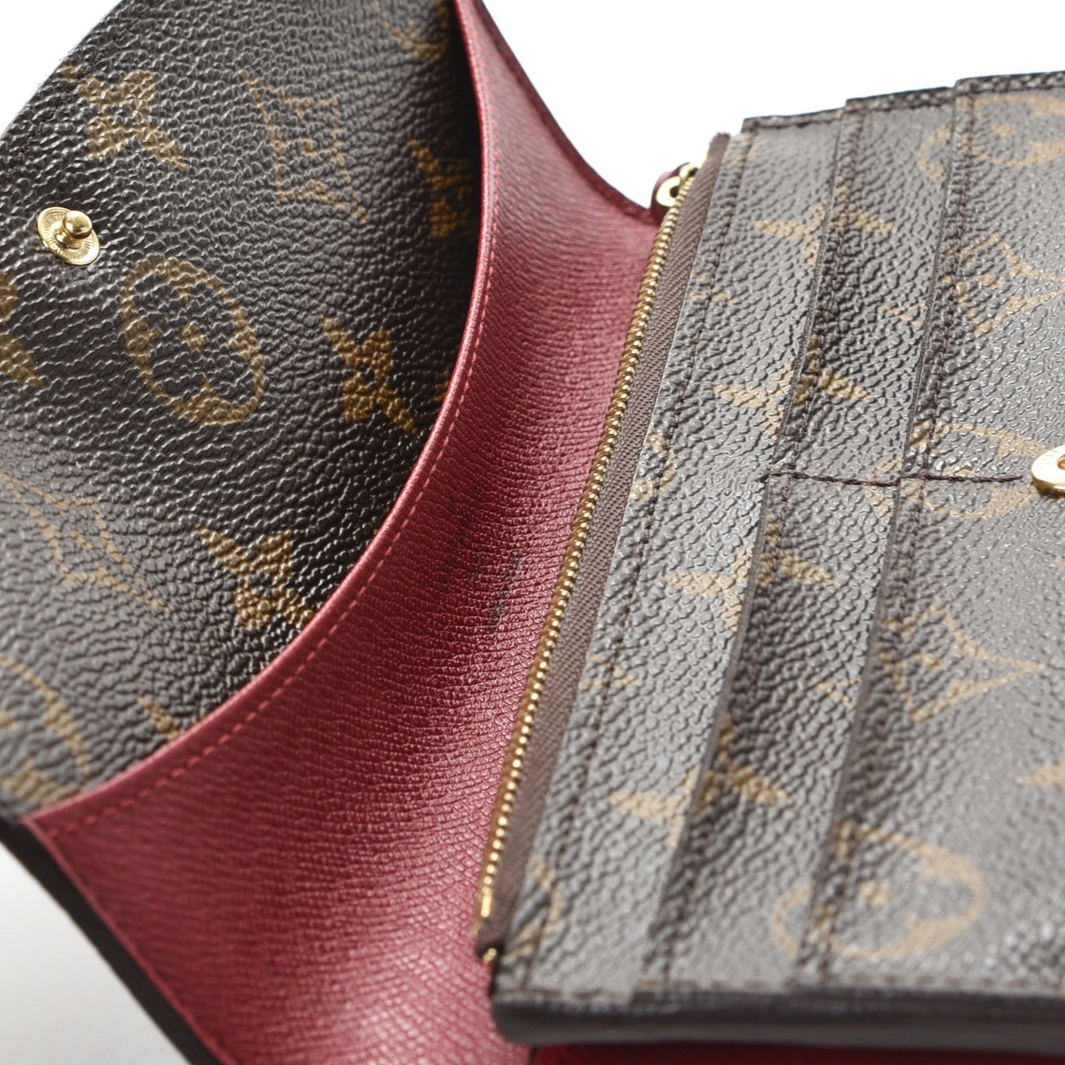 Louis Vuitton Monogram Emilie Wallet Red 10 of 12