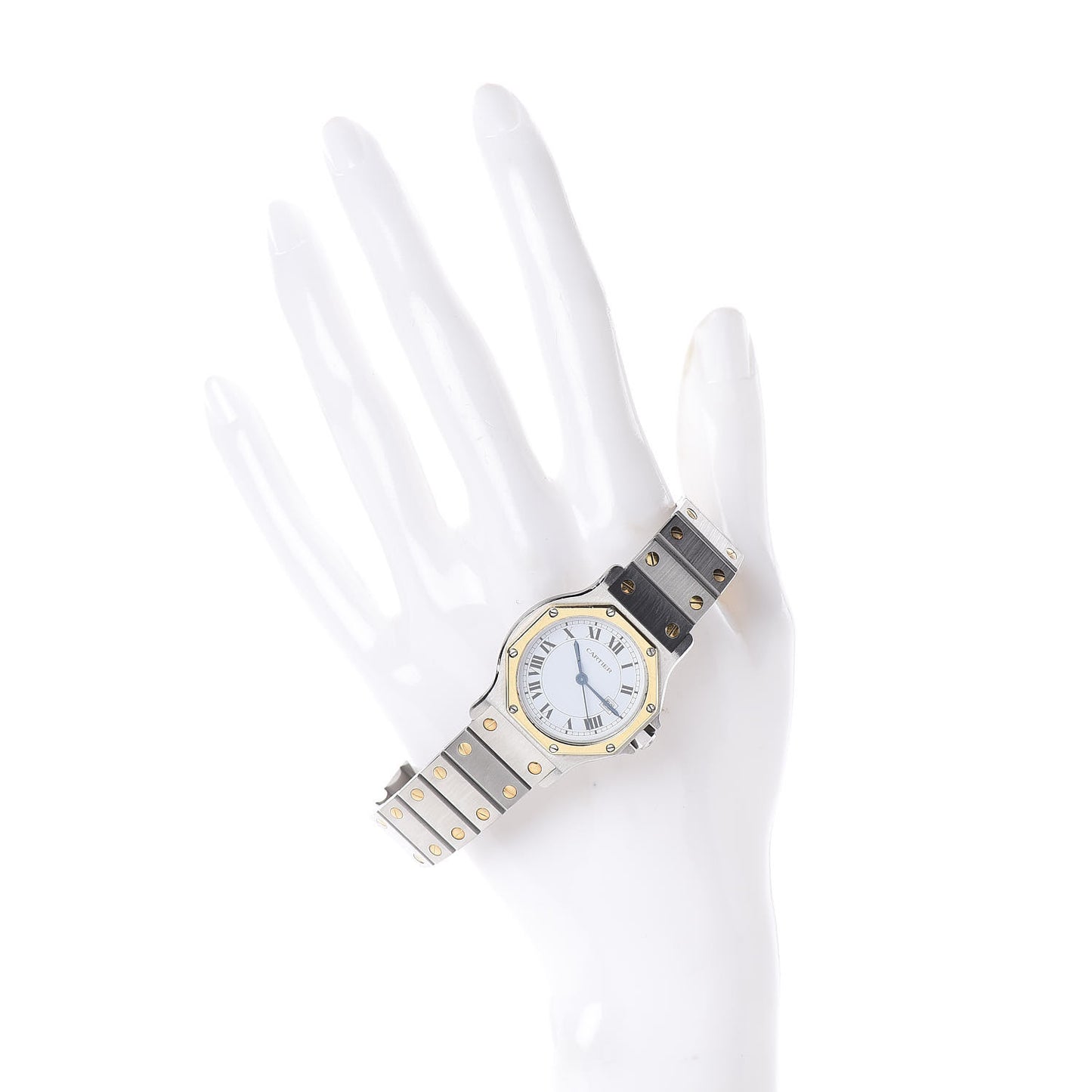 Stainless Steel 18K Yellow Gold 29mm Santos Octagon Automatic Watch