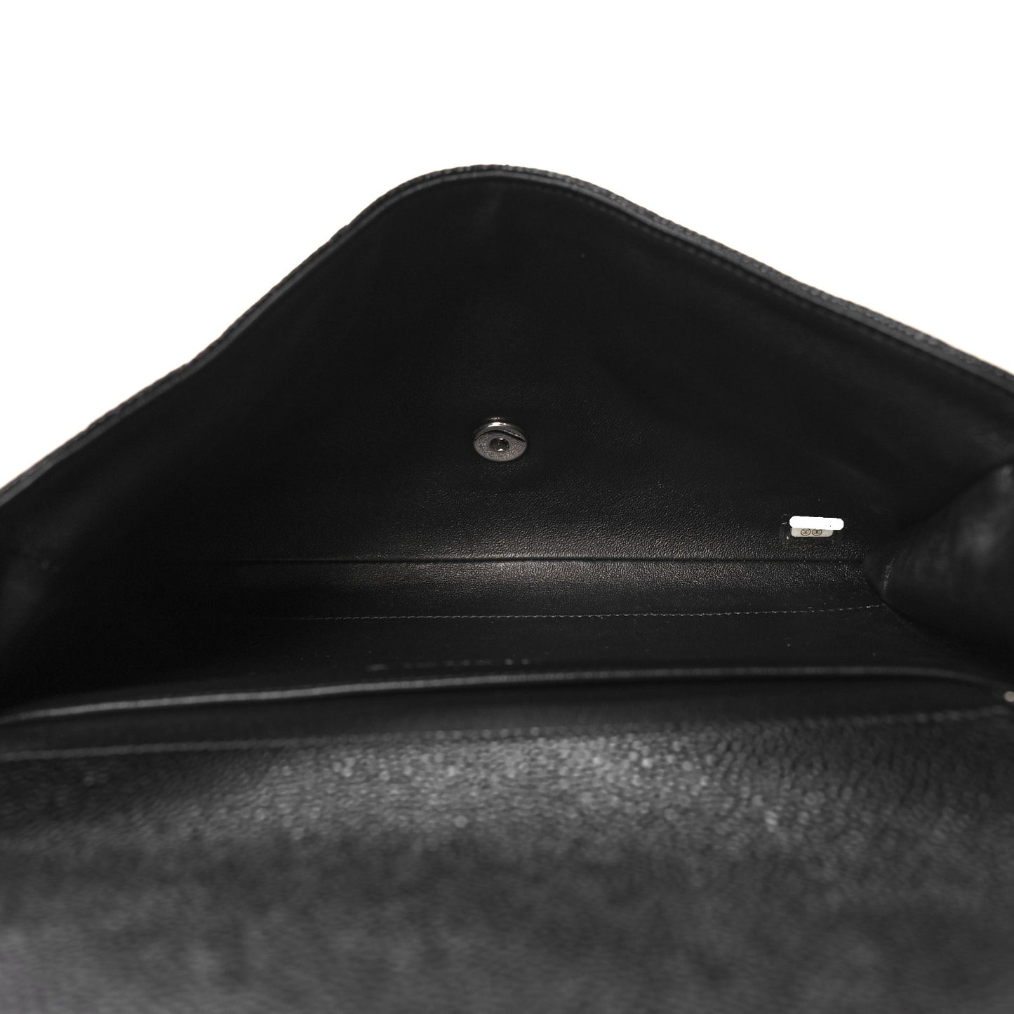 Caviar Quilted Clutch With Chain Flap Black
