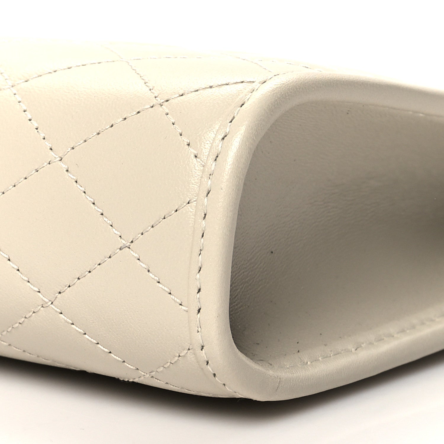 Saint Laurent Lambskin Quilted Monogram Baby Victoire Chain Clutch Blanc Vintage 9 of 9