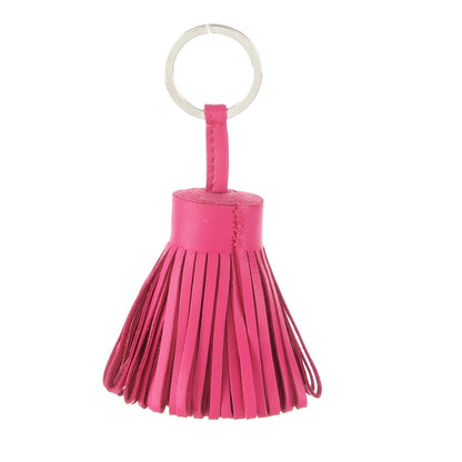 Hermes Lambskin Carmen Tassel Key Holder Rose Shocking 1 of 5