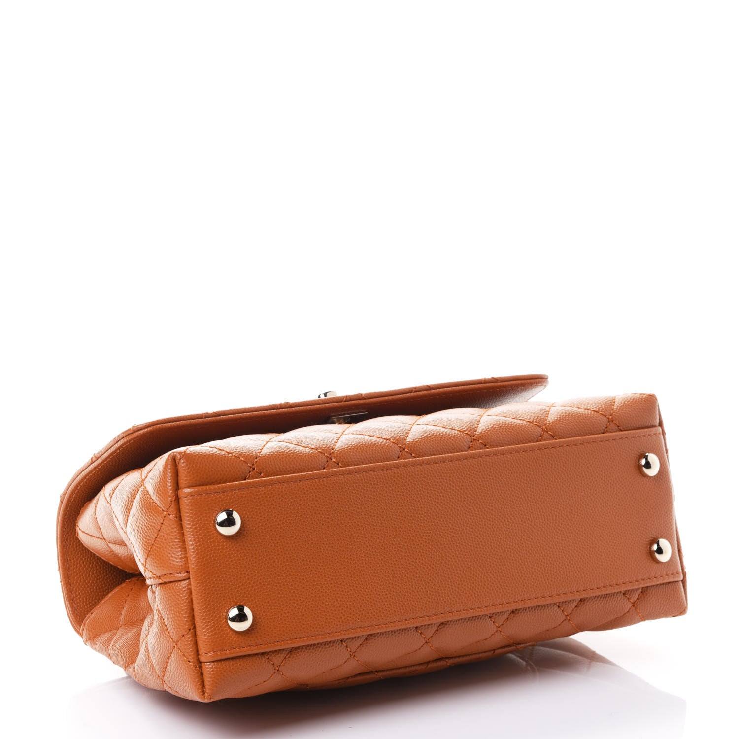 Chanel Caviar Quilted Mini Coco Handle Flap Light Brown 3 of 4