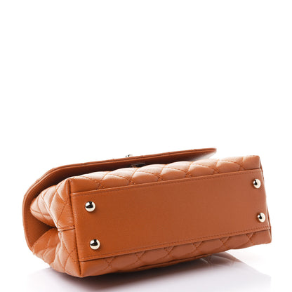 Chanel Caviar Quilted Mini Coco Handle Flap Light Brown 3 of 4