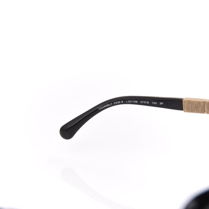 Chanel Crystal Baguette Polarized Square Sunglasses 5308-B Black 5 of 8