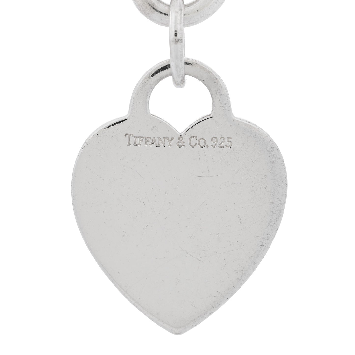 Sterling Silver Heart Tag Charm Bracelet