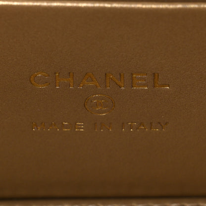 Chanel Lambskin Quilted Small Pearl Crush Vanity Case With Chain Yellow 6 of 10
