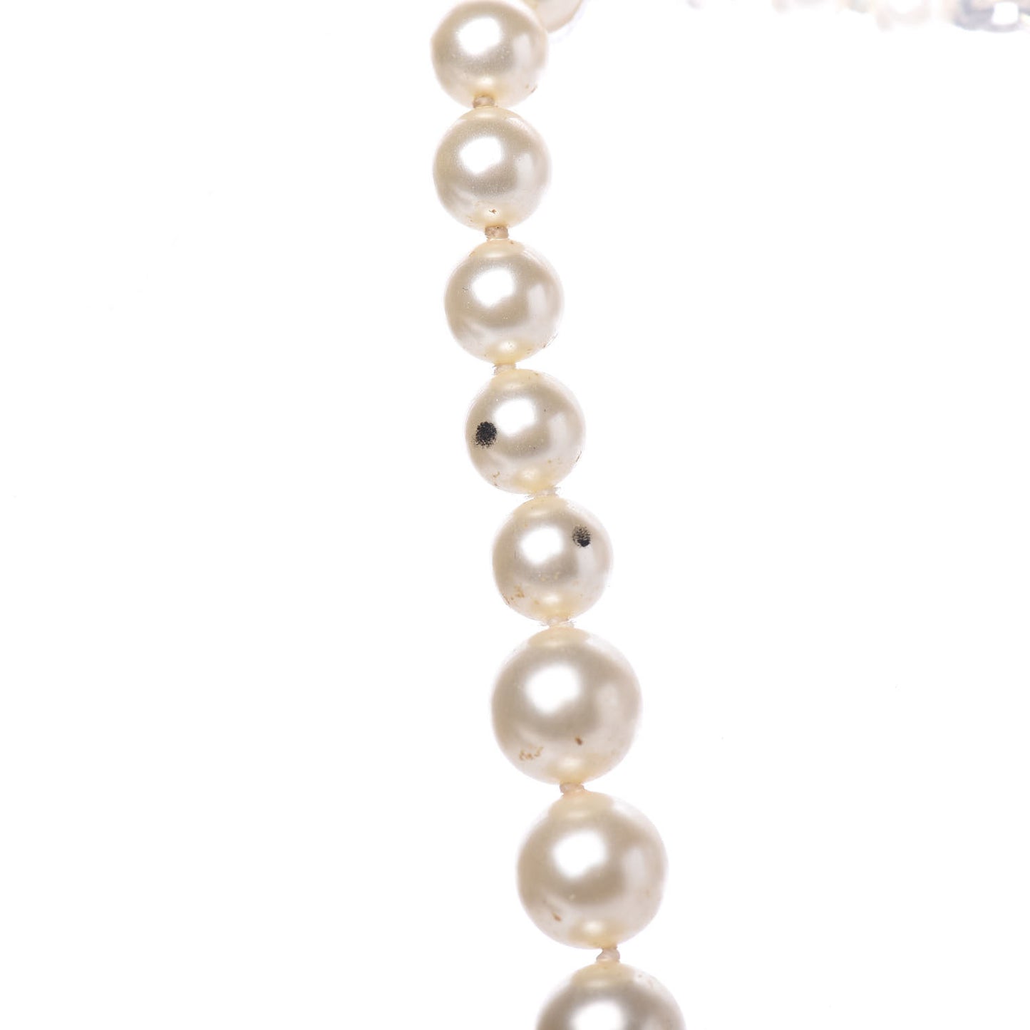 Graduated Pearl CC Short Necklace Gold