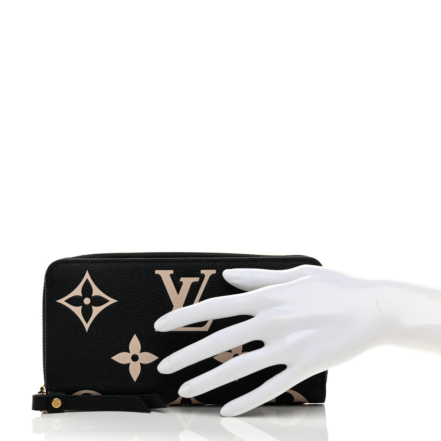 Louis Vuitton Empreinte Monogram Giant Zippy Wallet Black Beige 2 of 8