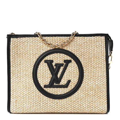 Louis Vuitton Raffia Calfskin Monogram Giant Pouch 1 of 10