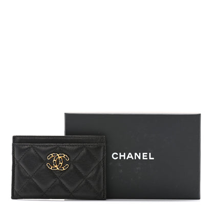 Chanel Lambskin Quilted Chanel 19 Card Holder Black 9 of 9