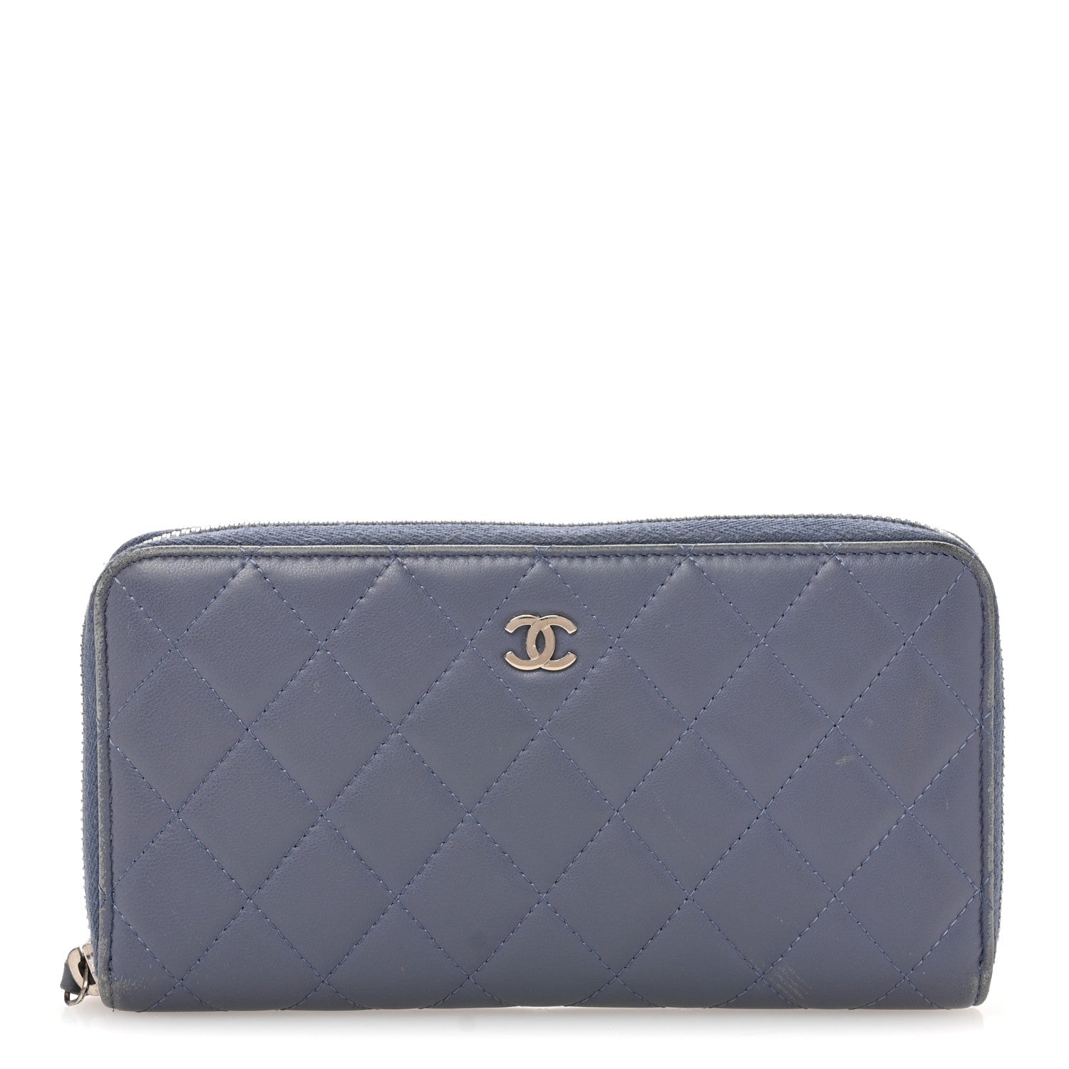 Chanel Lambskin Quilted Large Gusset Zip Around Wallet Lavender 1 of 13