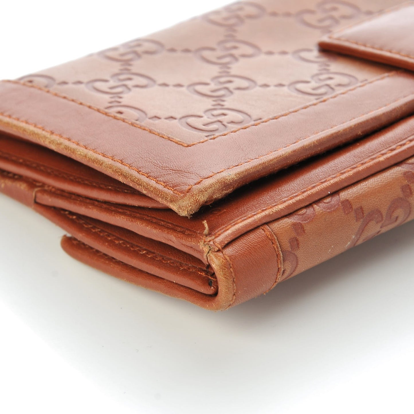 Guccissima Punch Continental Flap Wallet Brown