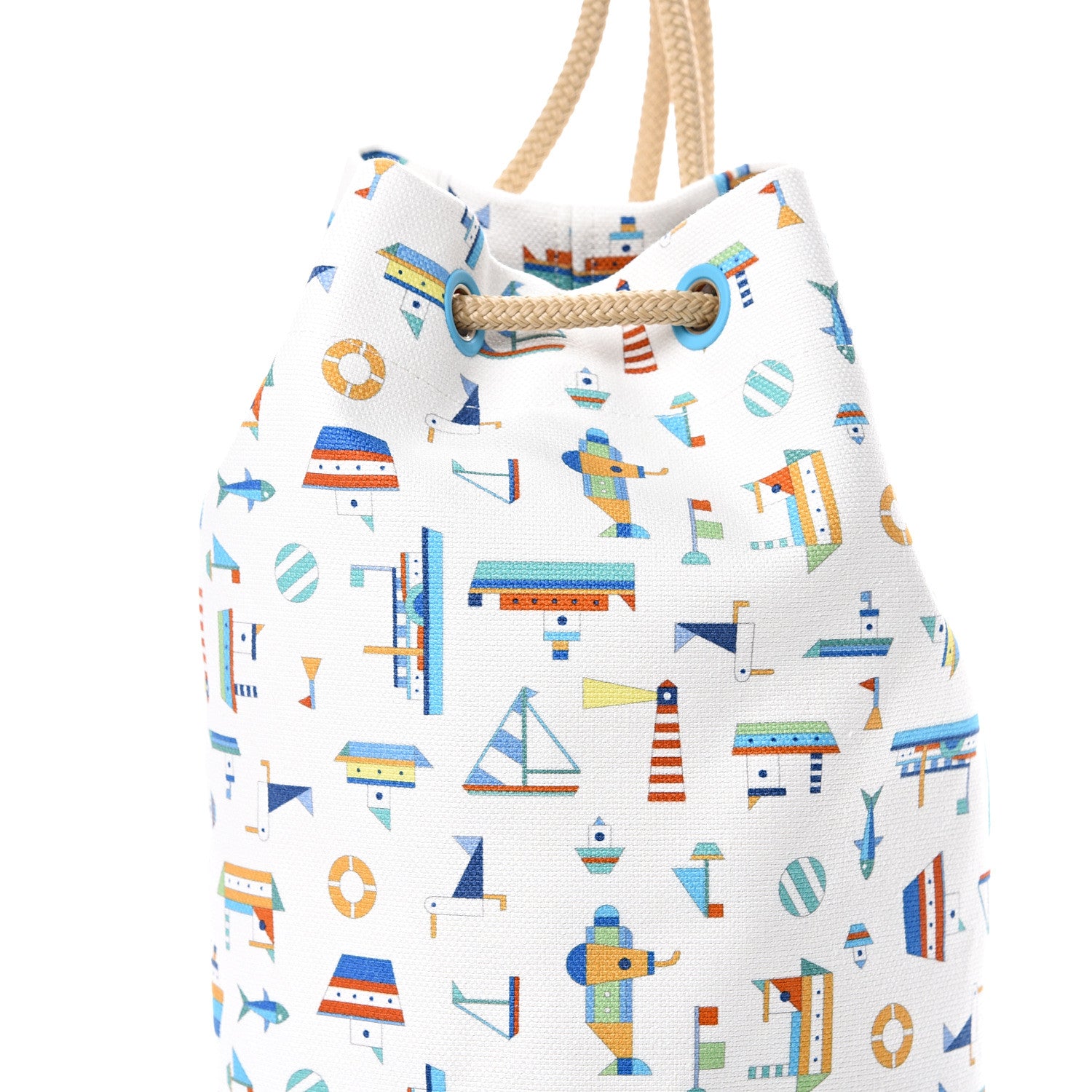 Hermes Canvas Petit Chalutier Duffle Bag Azur 7 of 10