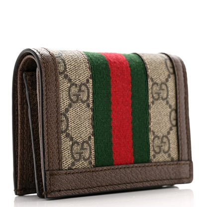 Gucci GG Supreme Monogram Web Ophidia Card Case Beige New Acero 3 of 8