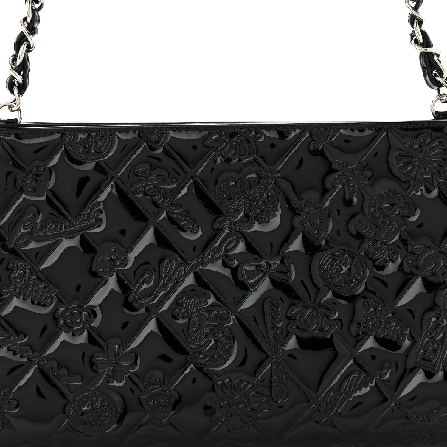 Chanel Patent Calfskin Lucky Symbols Pochette Black 8 of 10