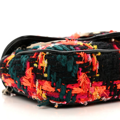 Gucci Tweed Calfskin Check Poule Super Mini GG Marmont Shoulder Bag Pink Petroleum Multicolor Black 9 of 11