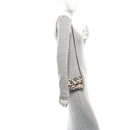 Chanel Canvas Check Flag Printed CC Clutch With Chain Beige Multicolor 2 of 12