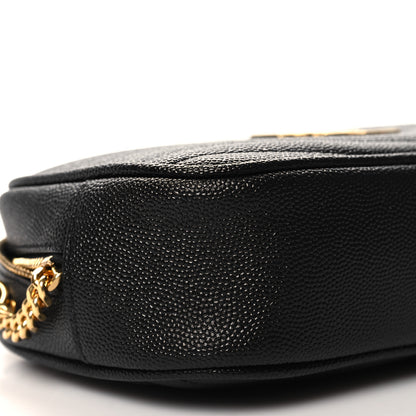 Saint Laurent Grain De Poudre Matelasse Monogram Mini Lou Camera Bag Black 9 of 11