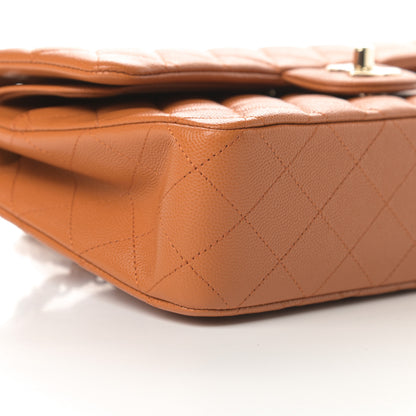 Chanel Caviar Quilted Medium Double Flap Light Brown 9 of 11