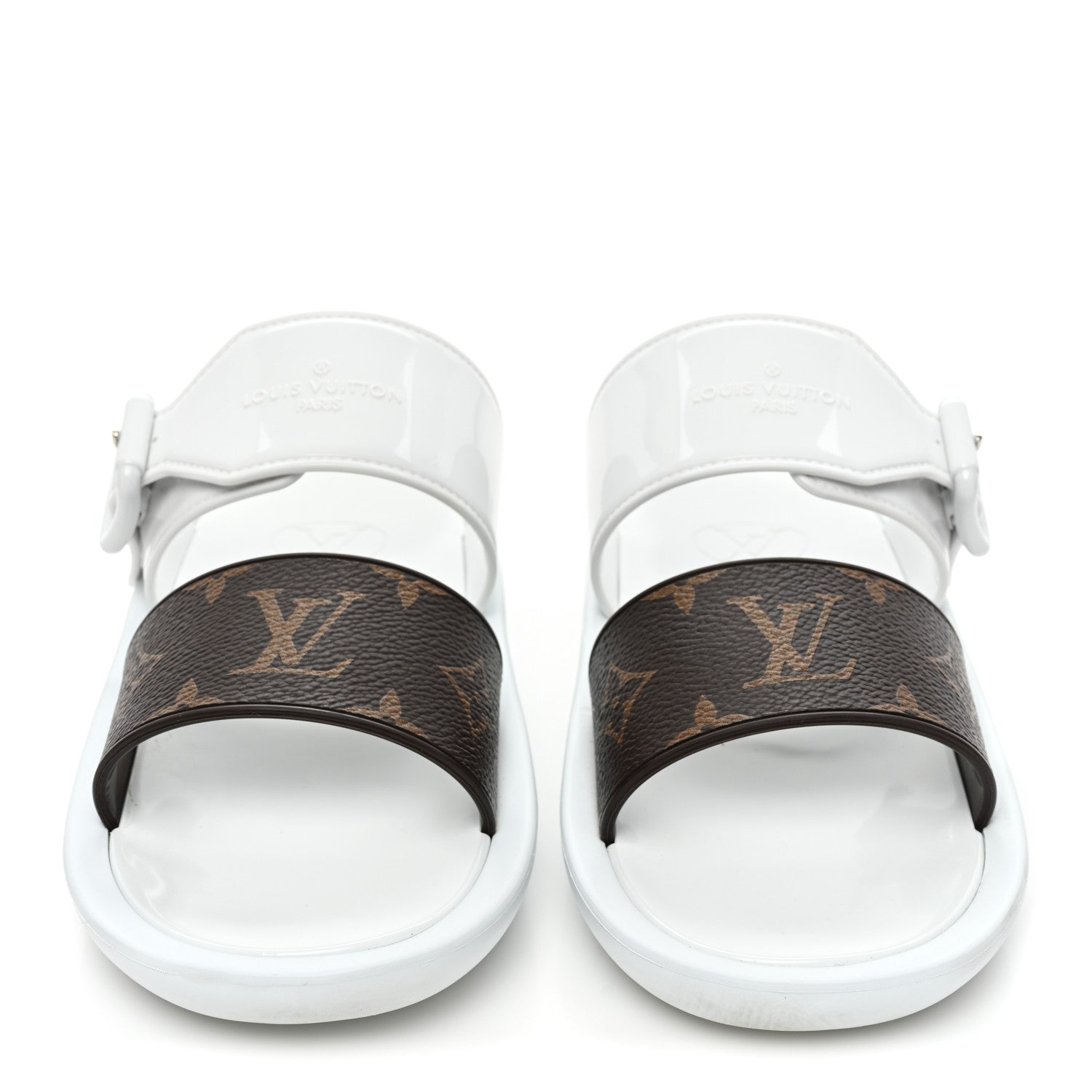 Louis Vuitton Monogram Sunbath Flat Mule Sandals 35 White 2 of 10