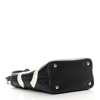 Chanel Calfskin Quilted Medium Cambon Tote Black White 4 of 17