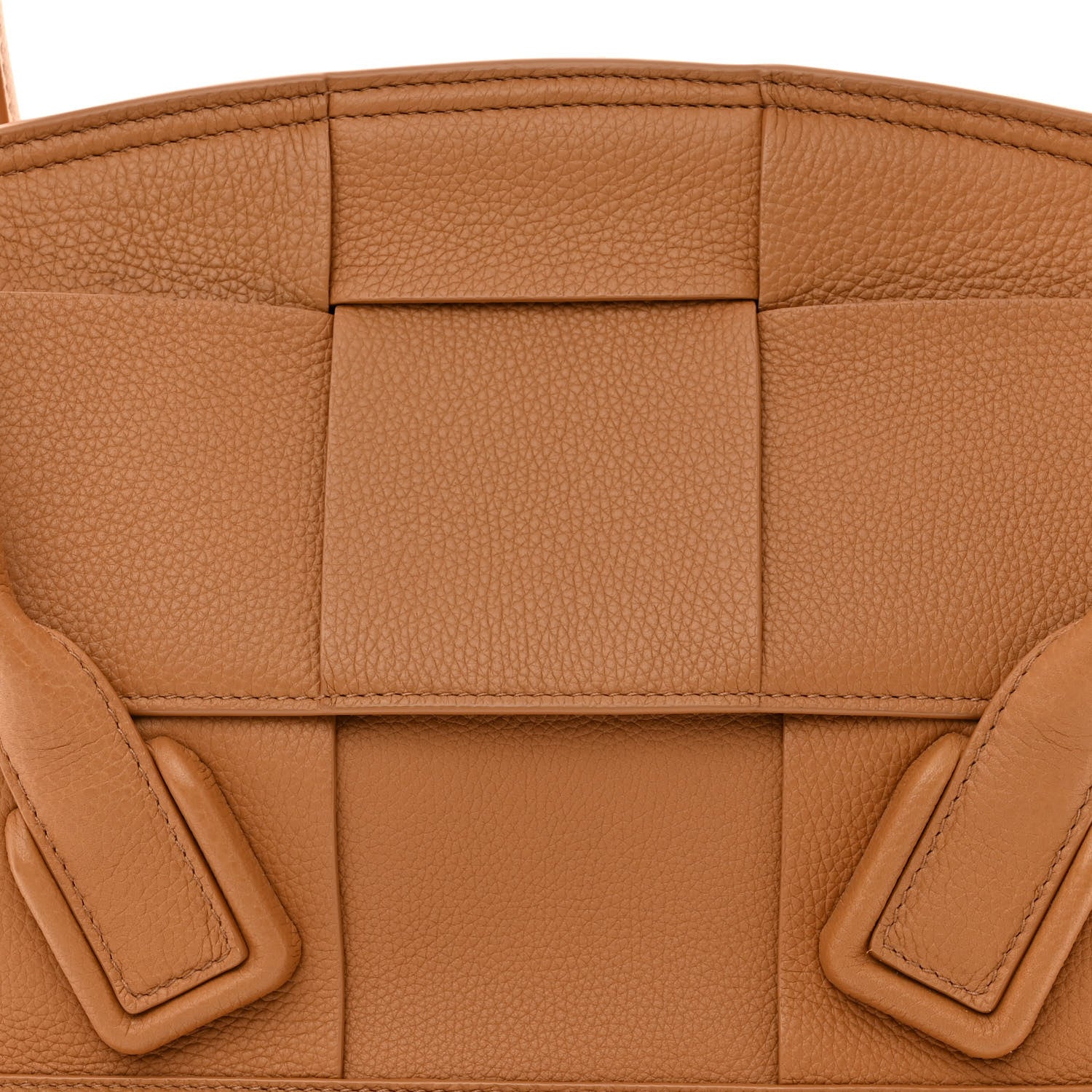 Bottega Veneta Grained Calfskin Maxi Intrecciato Small Arco Caramel 8 of 10