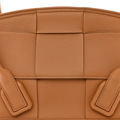 Bottega Veneta Grained Calfskin Maxi Intrecciato Small Arco Caramel 8 of 10