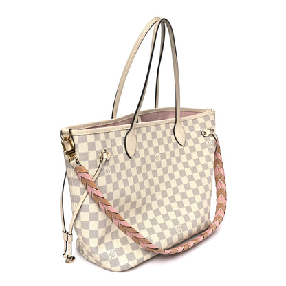 Louis Vuitton Damier Azur Braided Neverfull MM Pink 4 of 10