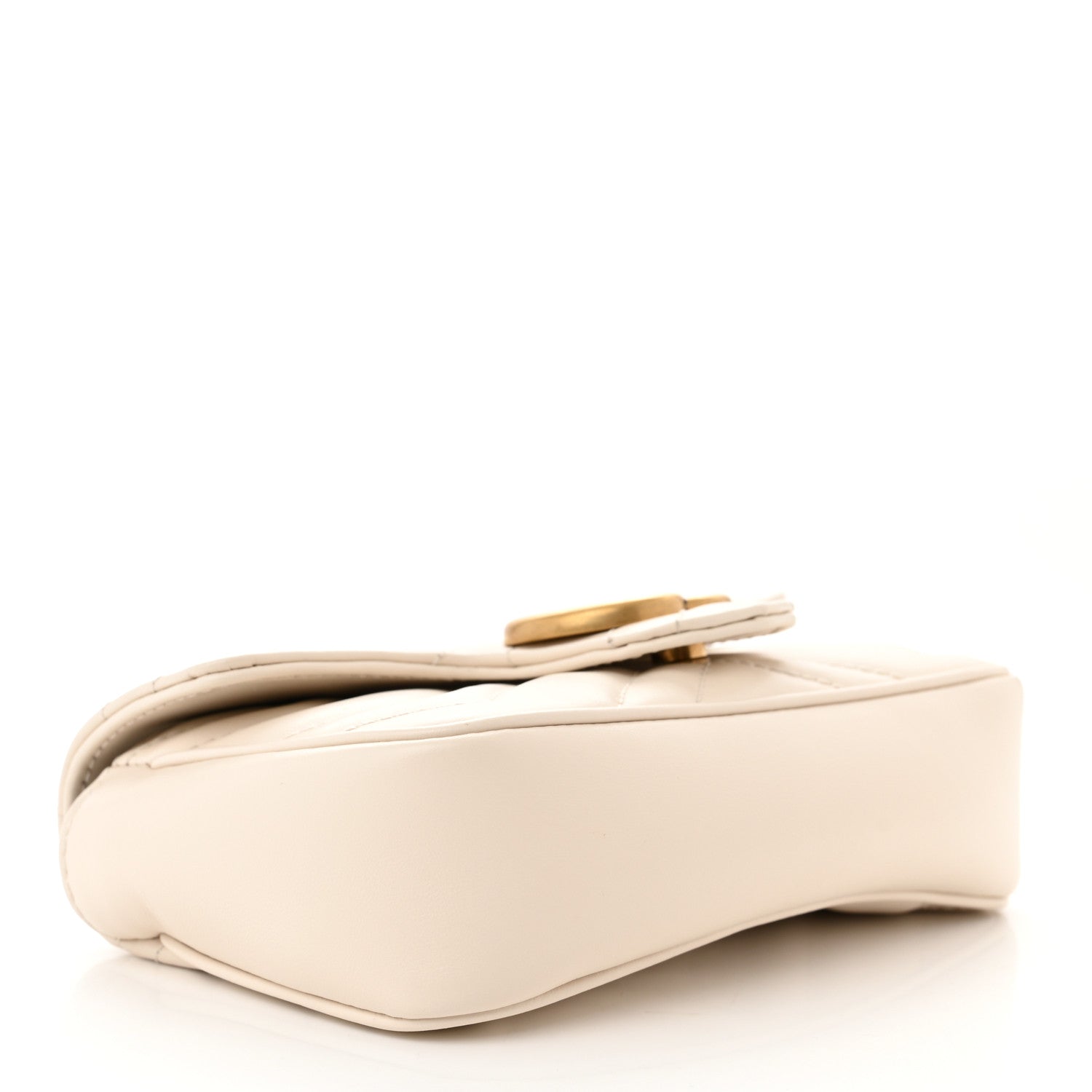 Gucci Calfskin Matelasse Super Mini GG Marmont Shoulder Bag White 4 of 11