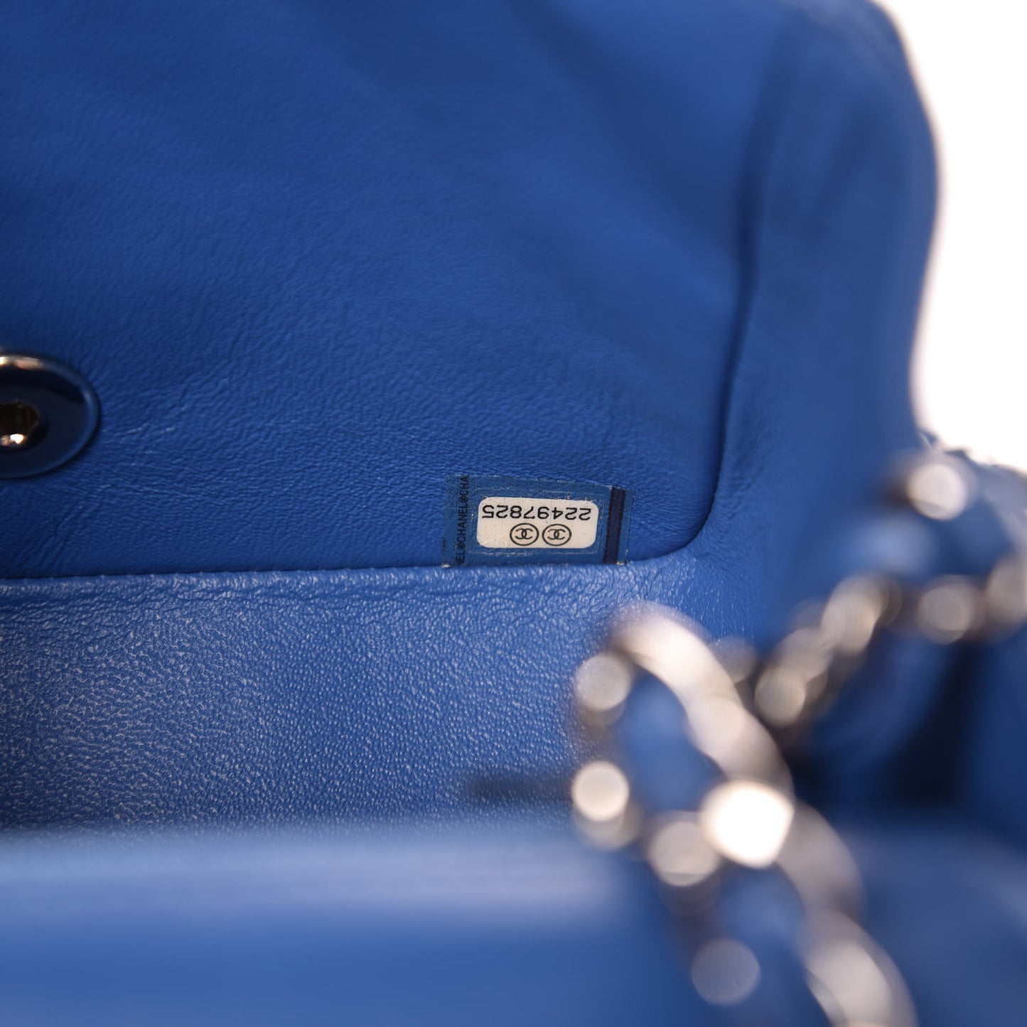 Lambskin Quilted Mini Square Flap Blue