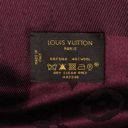 Louis Vuitton Wool Silk Monogram Shawl Amarante 5 of 5