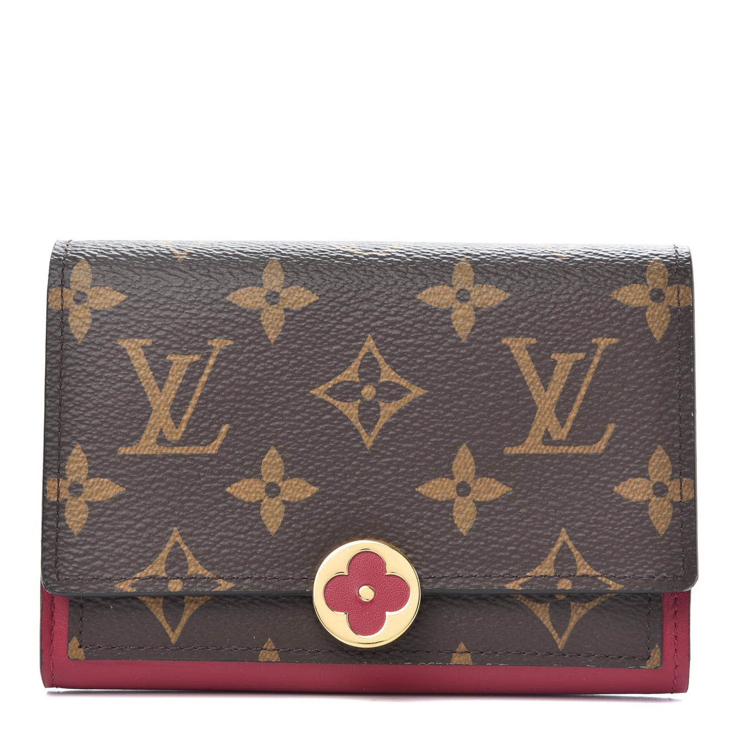 Monogram Flore Compact Wallet Fuchsia
