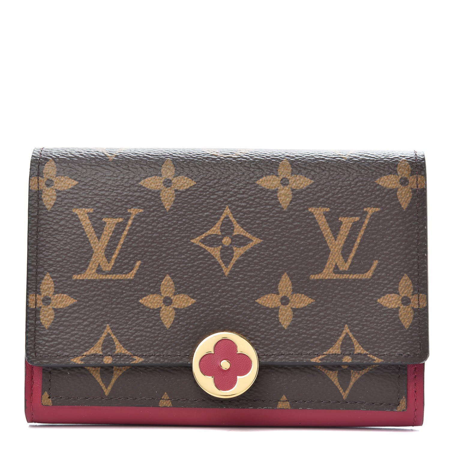 Louis Vuitton Monogram Flore Compact Wallet Fuchsia 1 of 7