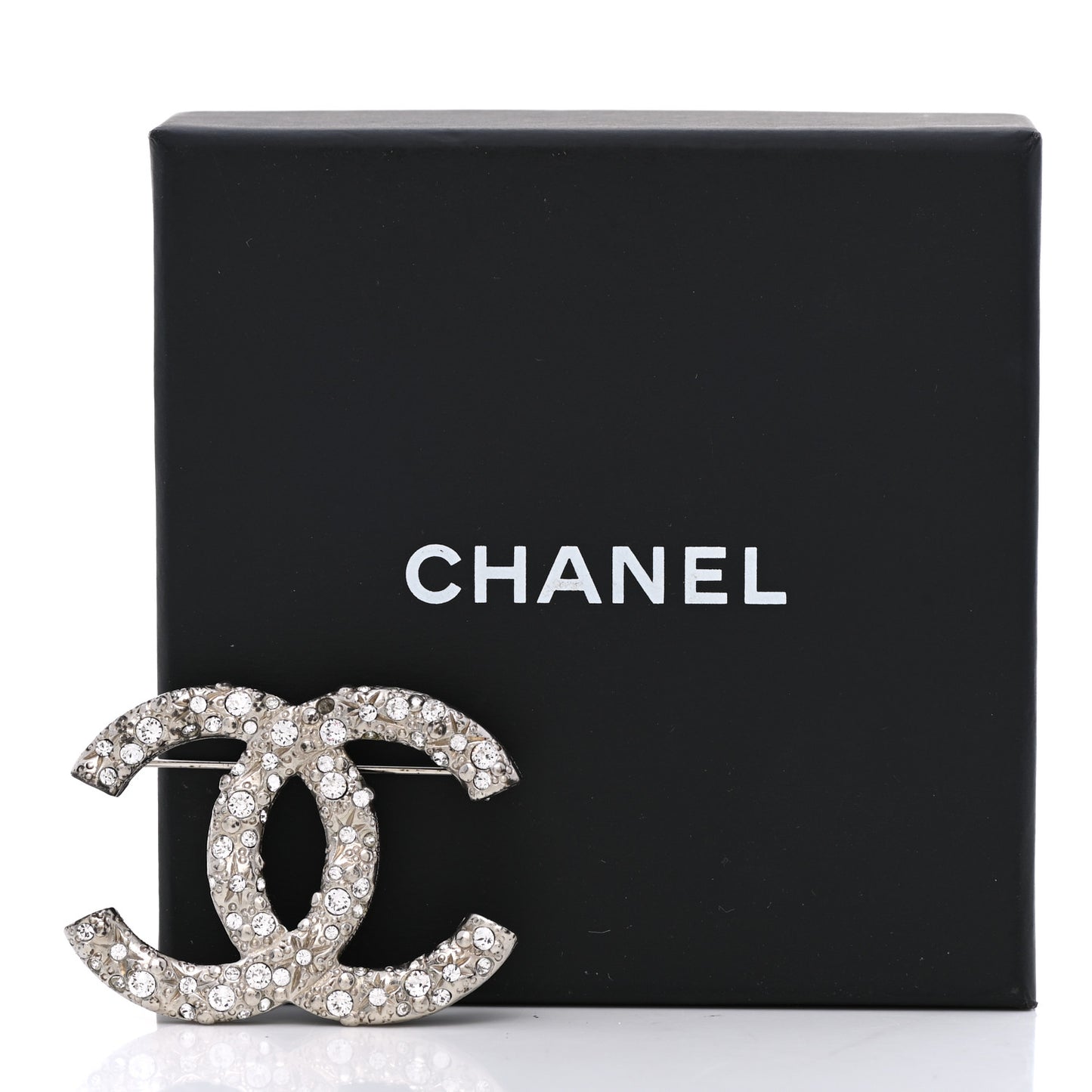 Swarovski Crystal Large CC Brooch Silver
