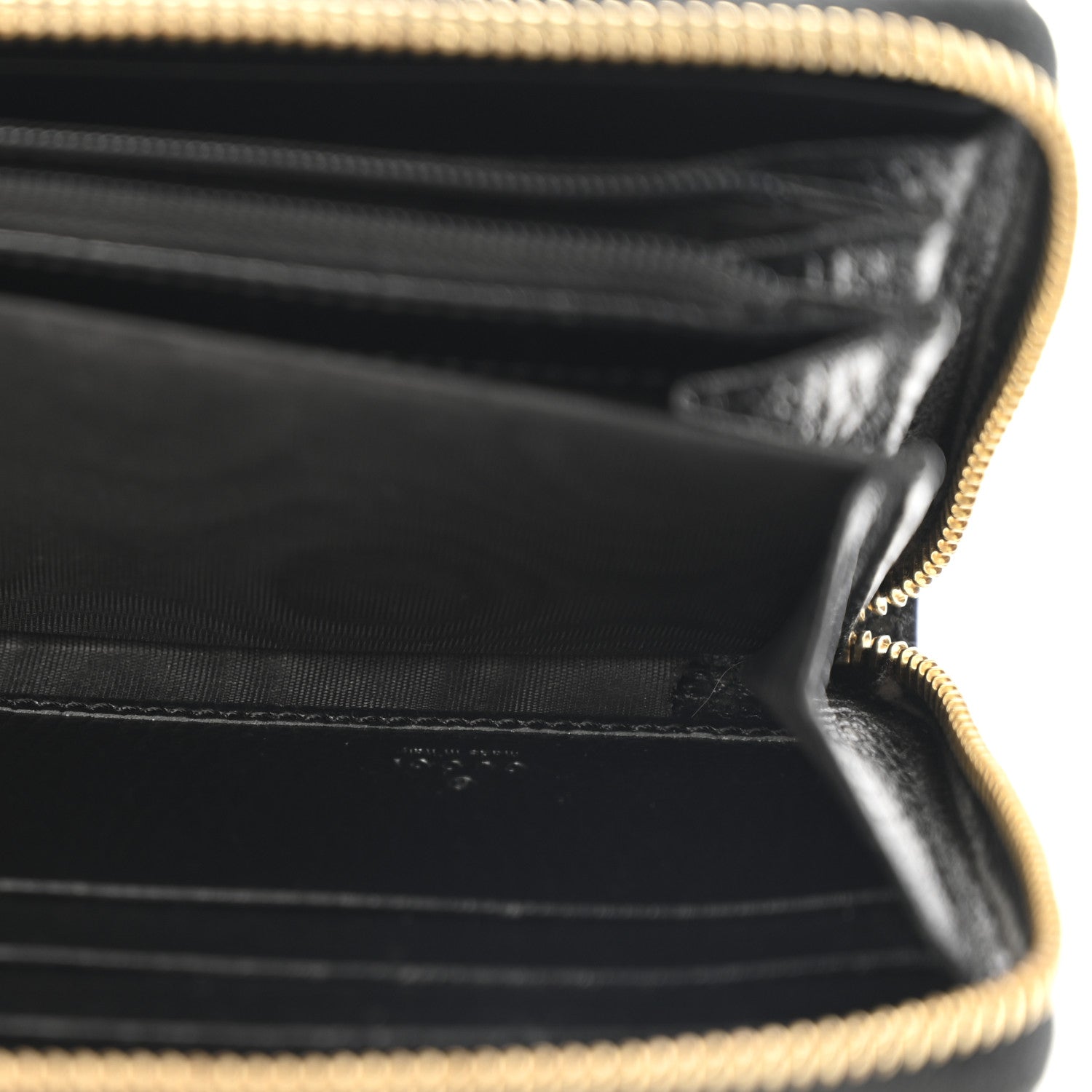 Gucci Dollar Calfskin GG Supreme Monogram GG Marmont Zip Around Wallet Black Beige Ebony 7 of 15