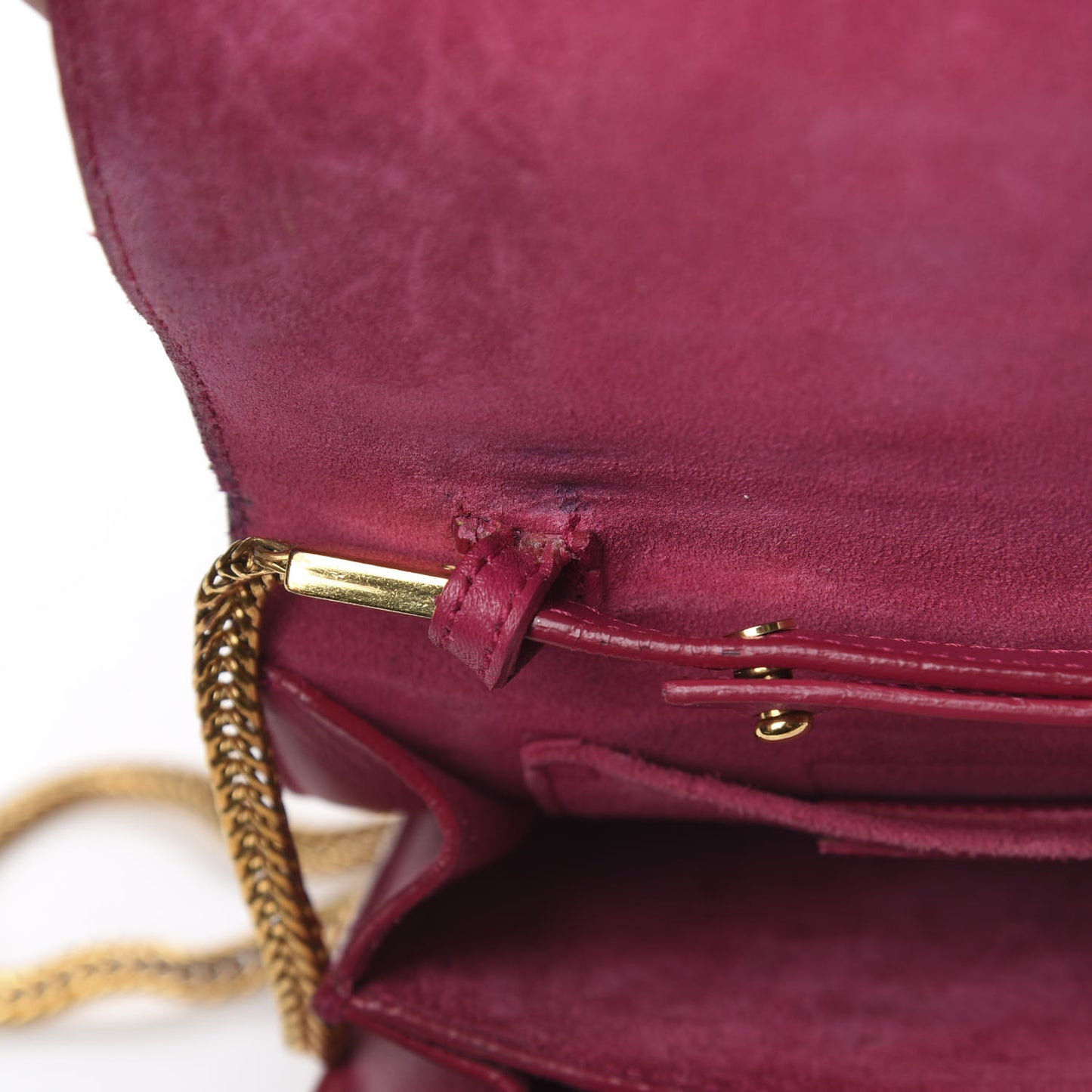 Calfskin Small Classic Y Satchel Fuchsia