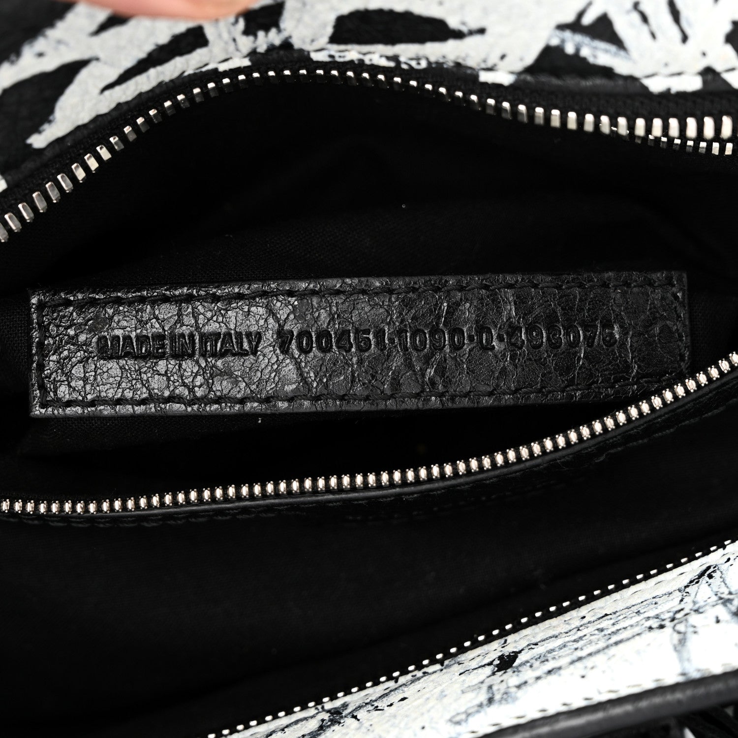 Balenciaga Agneau Arena Graffiti Neo Cagole City Handbag Black White 7 of 10