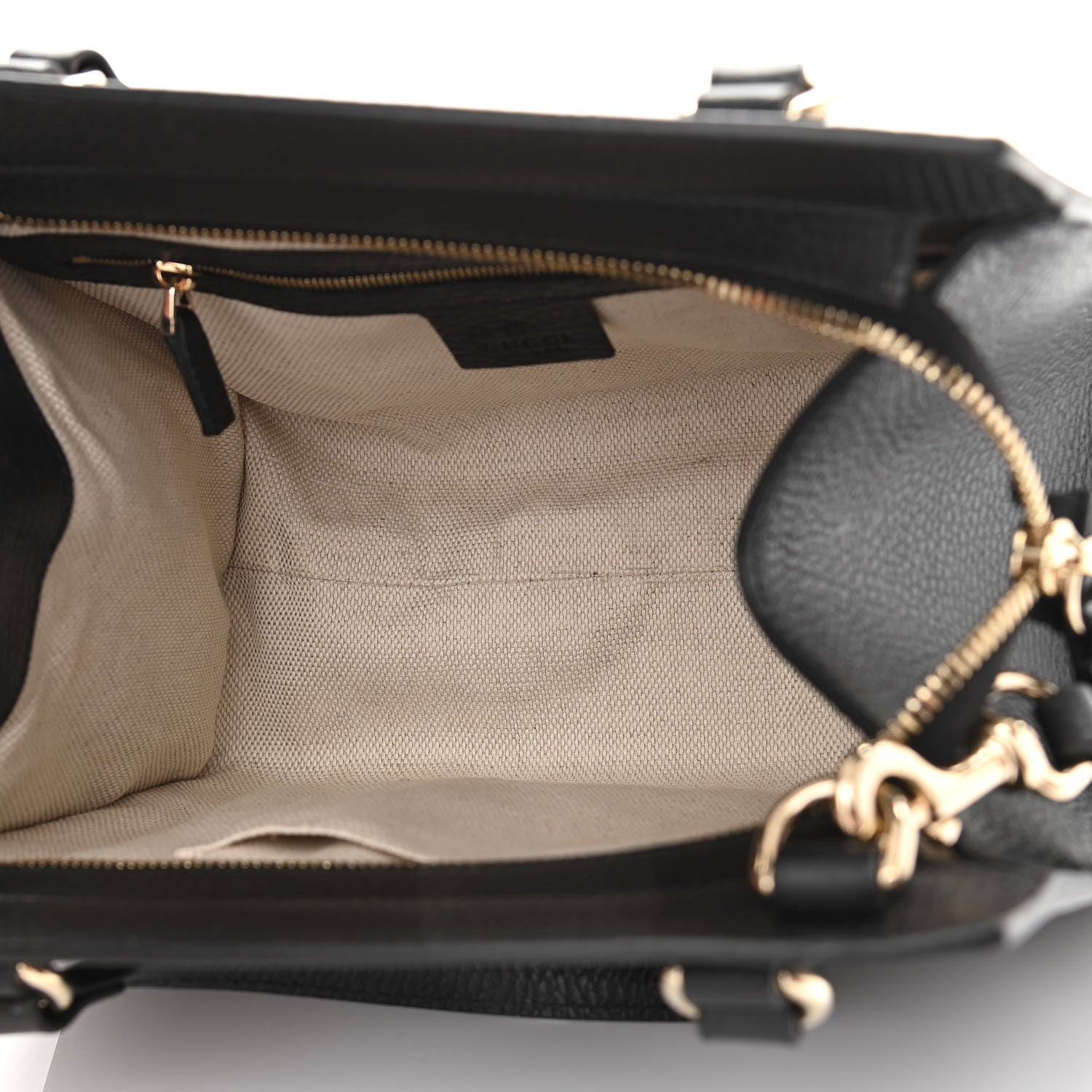 Gucci Dollar Calfskin Medium Soho Top Handle Satchel Black 5 of 12