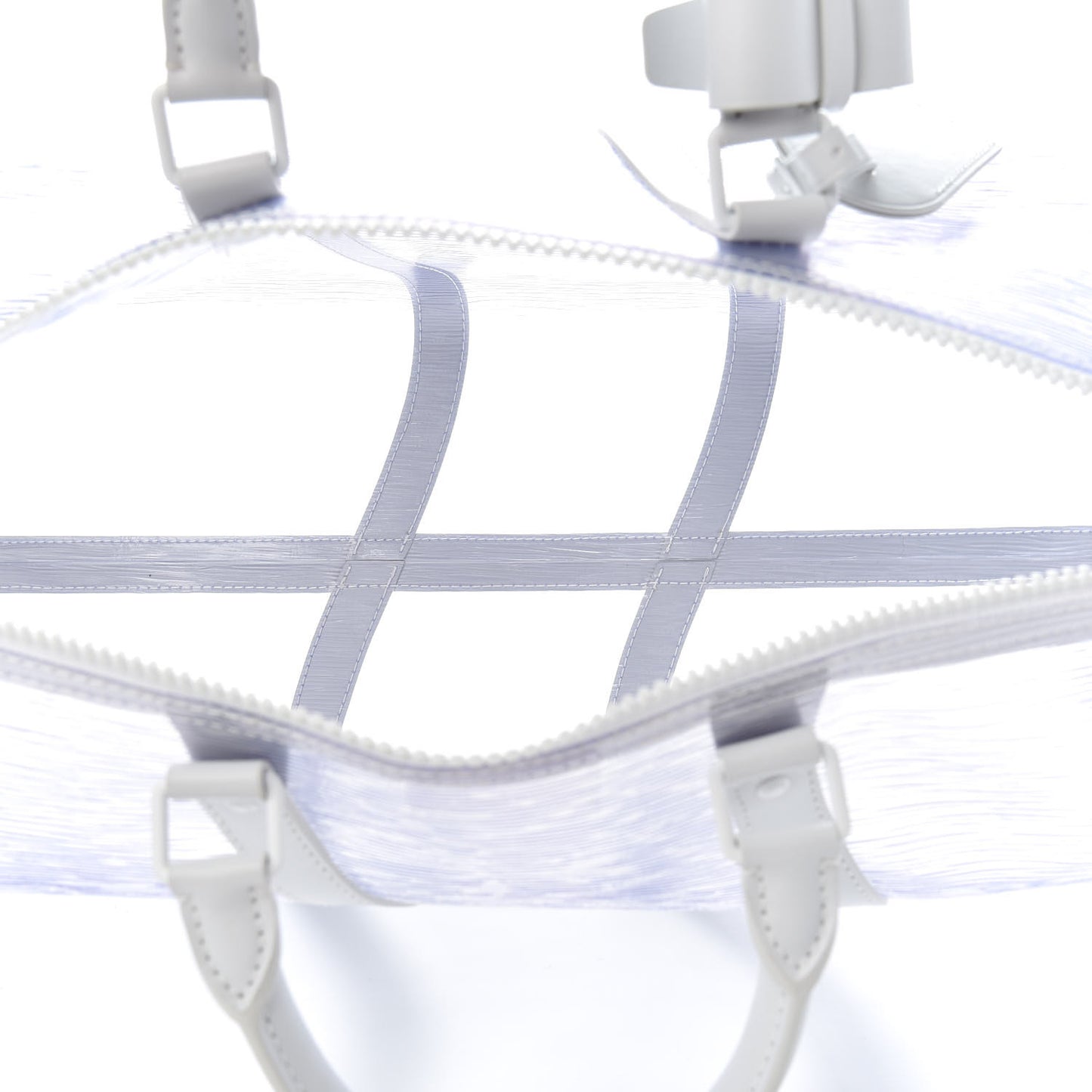 PVC Epi Embossed Wavy Keepall Bandouliere 50 White