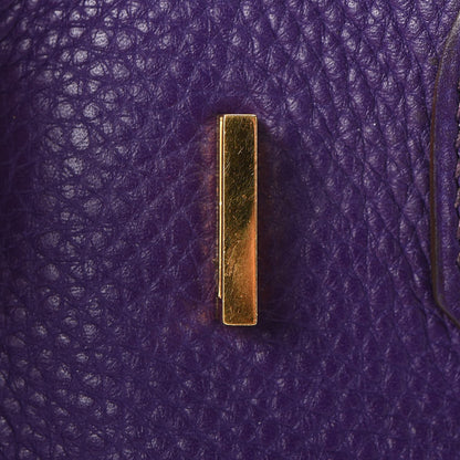 Hermes Taurillon Clemence Birkin 30 Iris 16 of 33