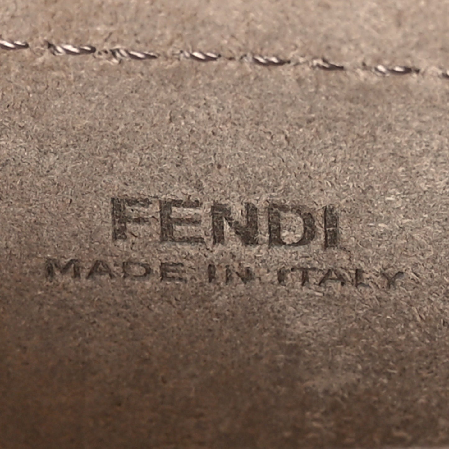 Recycled Fabric Jacquard Vitello King FF 1974 Baguette Soft Trunk Phone Pouch Tobacco Moro Sand