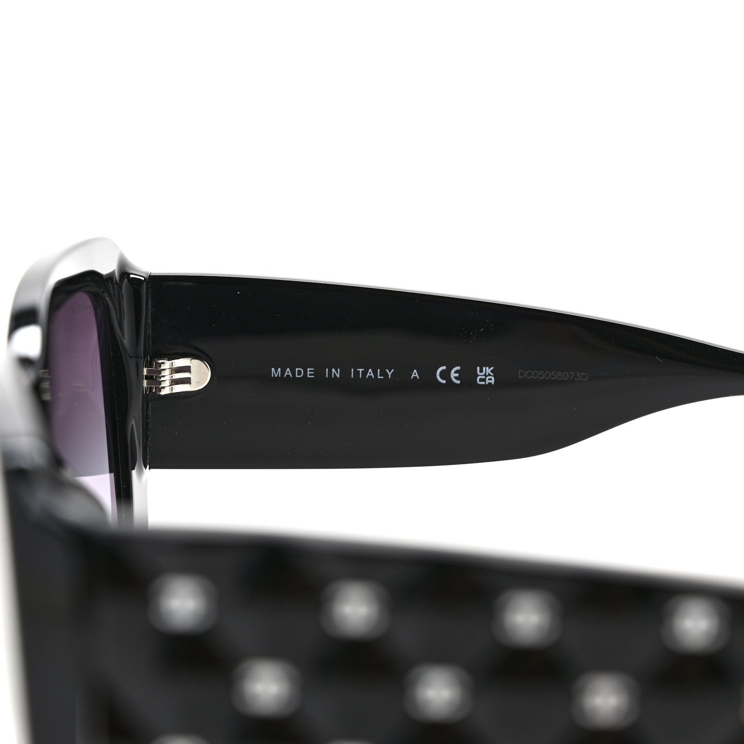 Chanel Acetate Quilted CC Rectangle Sunglasses 5483-A Black 7 of 8
