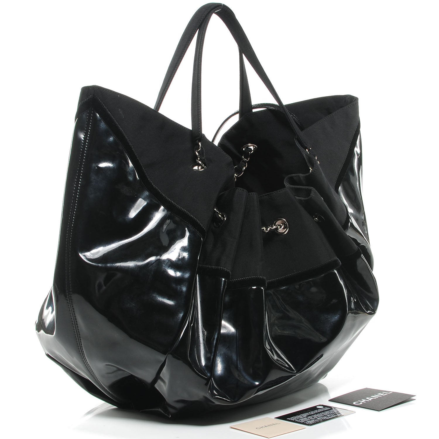 Chanel Vinyl Stretch Spirit Large Cabas Tote Black 4 of 8