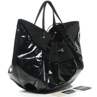 Chanel Vinyl Stretch Spirit Large Cabas Tote Black 4 of 8