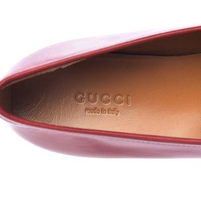 Gucci Calfskin Womens Jordaan Loafers 37.5 Hibiscus Red 6 of 13