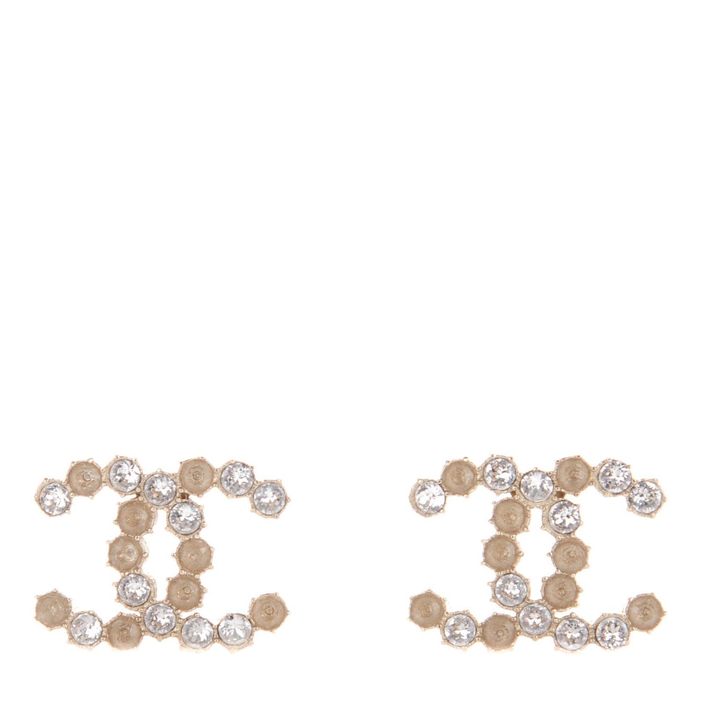 Crystal CC Earrings Light Gold