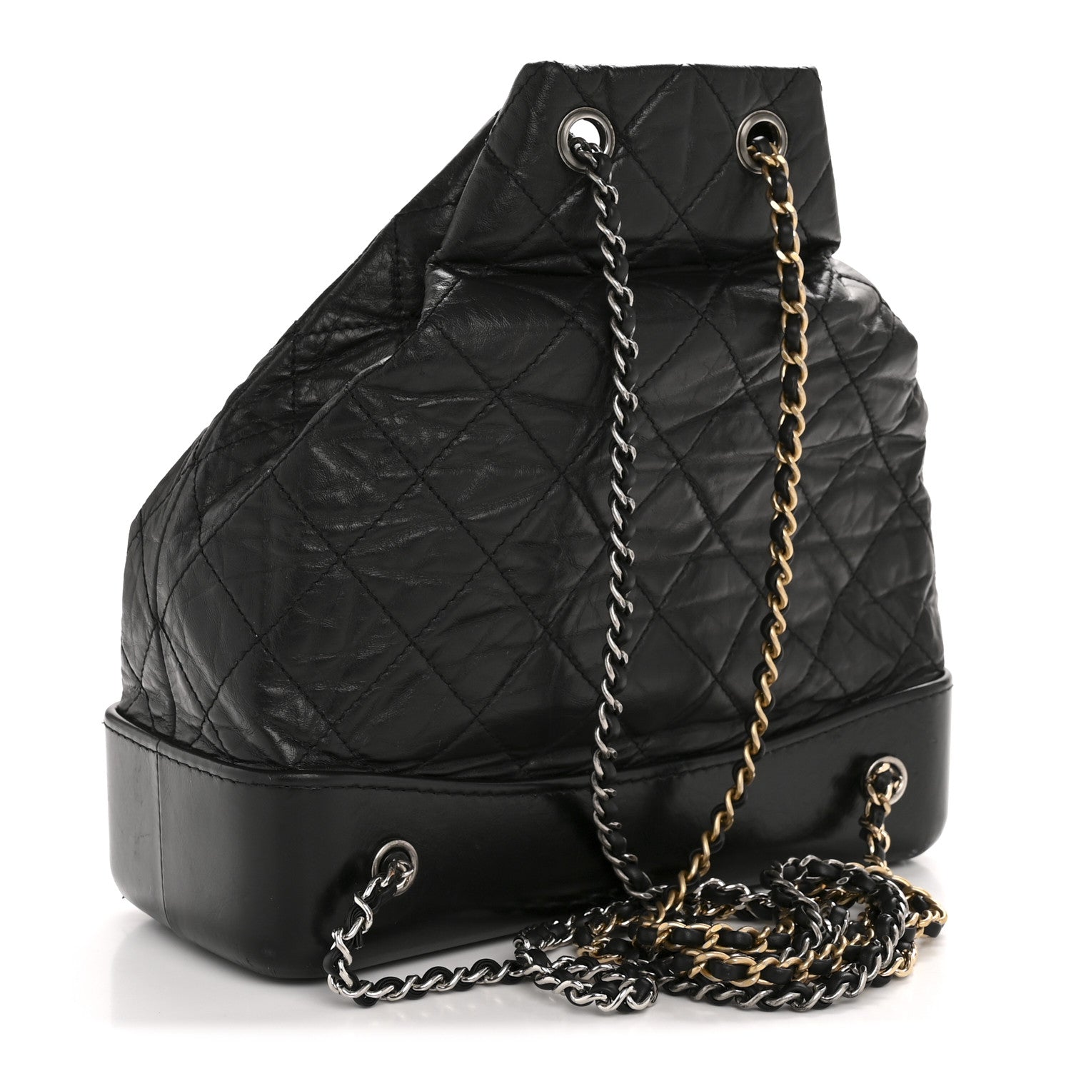 Chanel Aged Calfskin Quilted Gabrielle Backpack Black 3 of 12